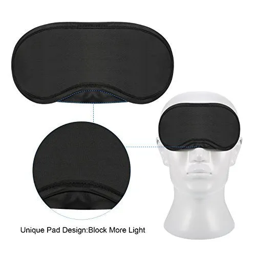 15 Pack Eye Sleeping Blindfold Soft Eye Shade Cover with Nose Pad and Adjustable Strap for Travel Sleep, Black