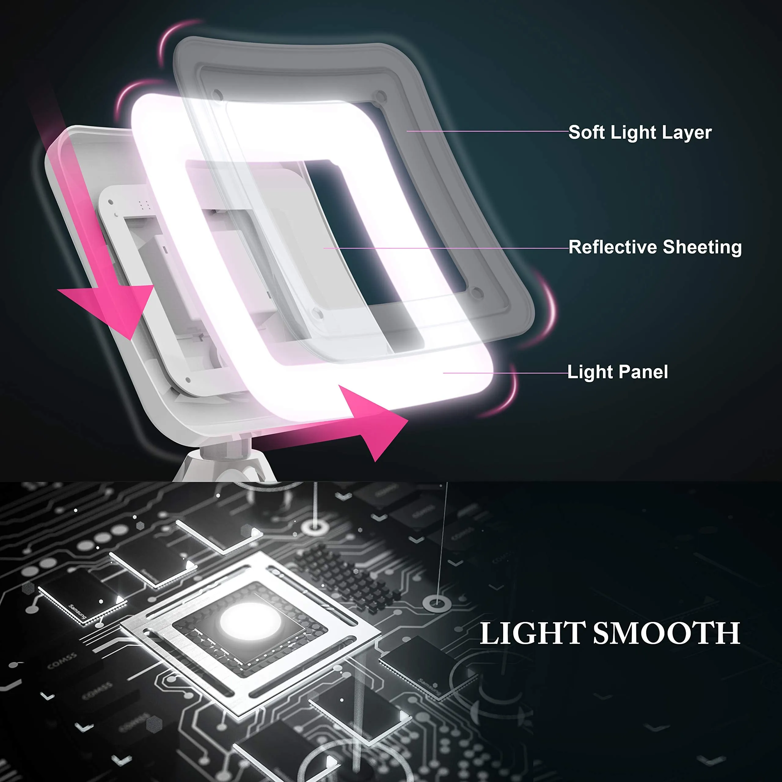 2021 Upgraded 10x Magnifying Lighted Makeup Mirror with Natural White LED Lights, 360°Swivel Portable Cordless Makeup Mirrors with Locking Suction Base for Home Bathroom Shower and Travel