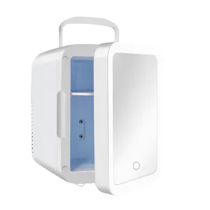 4-Liter Portable Handheld Skincare Fridge with LED Mirror Light