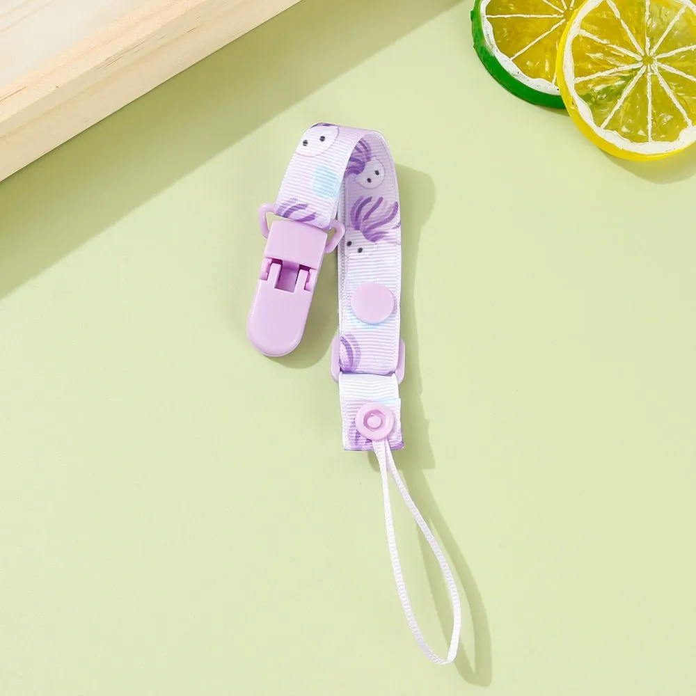 Adjustable Pacifier Clip with Braided Cord and Secure Clasp - Prevents Dropping