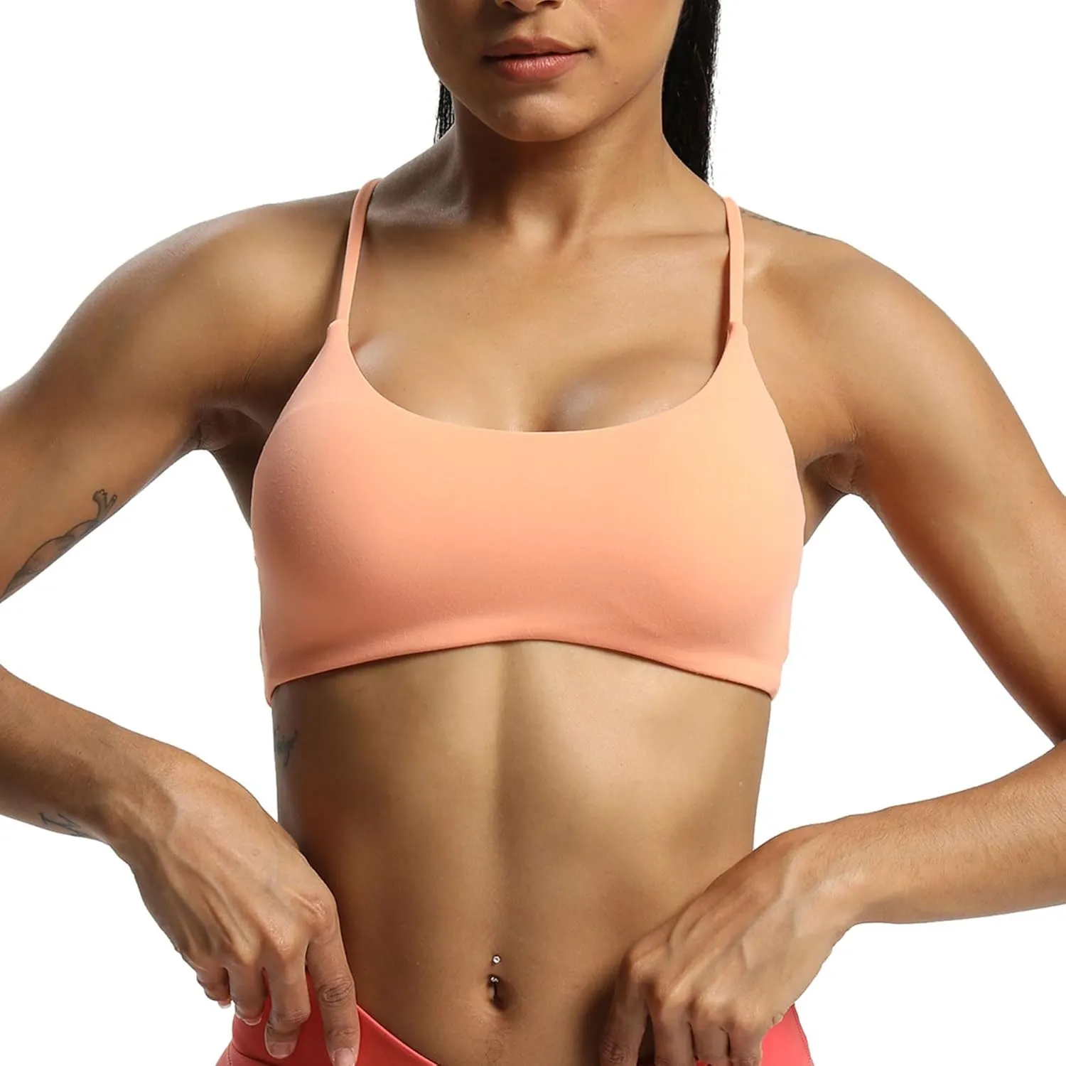 Aoxjox Women's Workout Sports Bras Fitness Backless Padded Ivy Low Impact Bra Yoga Crop Tank Top