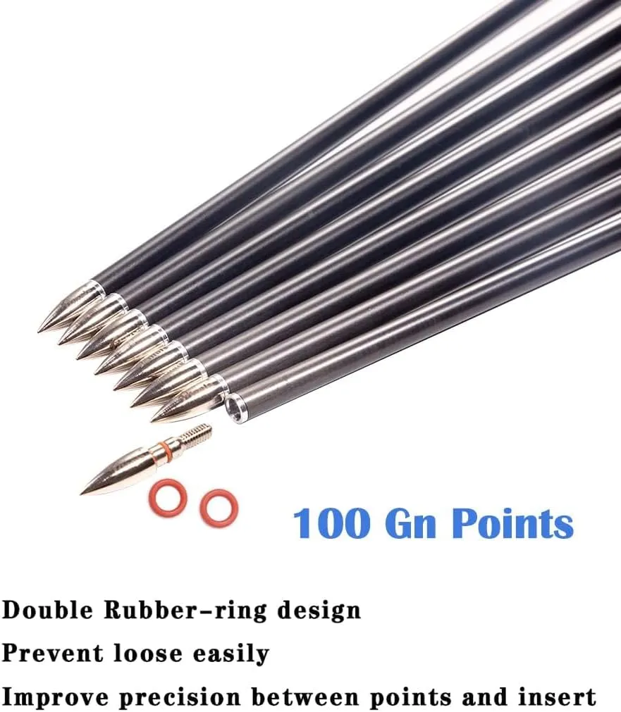 Archery Carbon Arrow 28 29 30 inch 300 340 350 400 Spine Practice Hunting Arrows for Compound Recurve Bow 12PCS