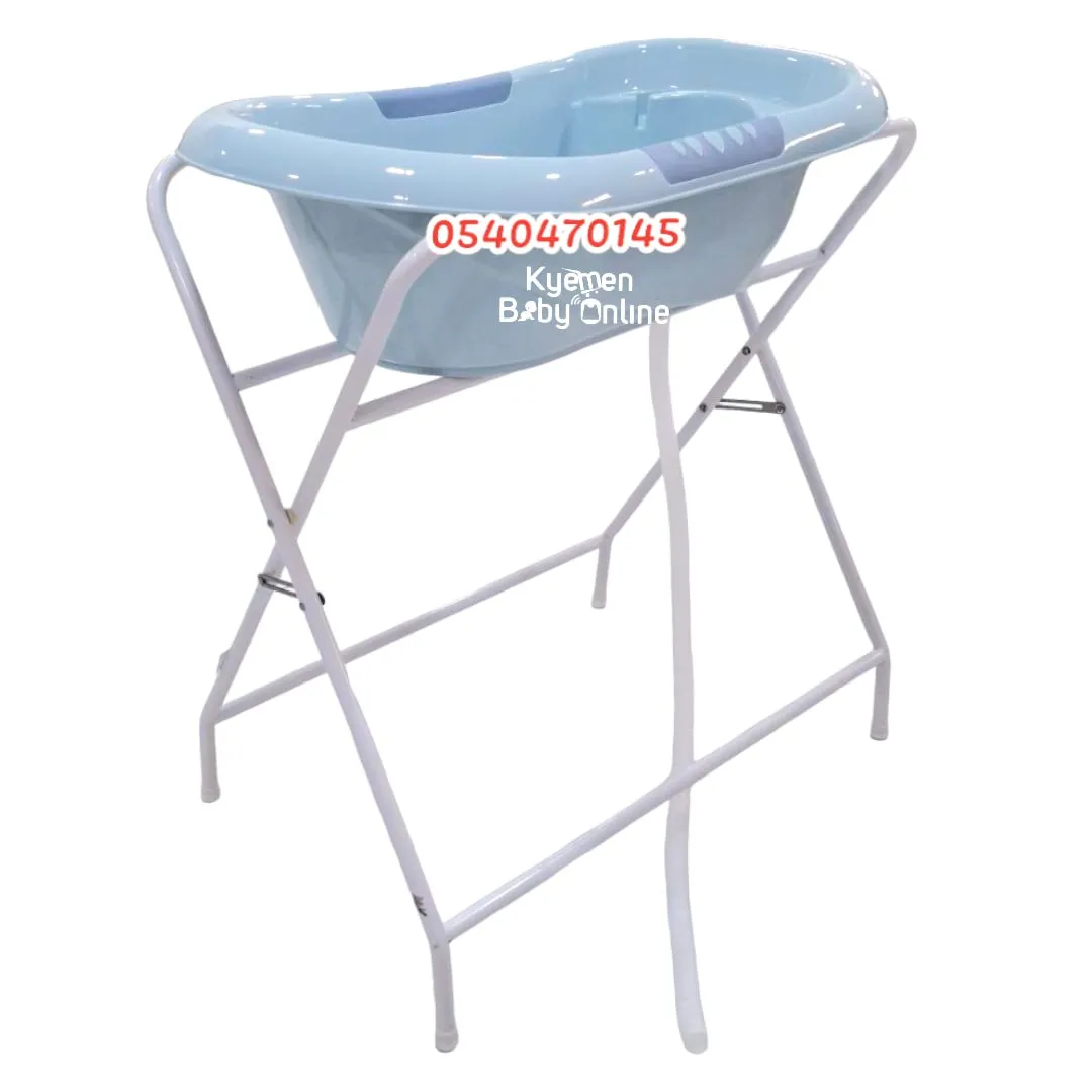 Baby Standing Bath Set With Metal Stand And Cushion Bather