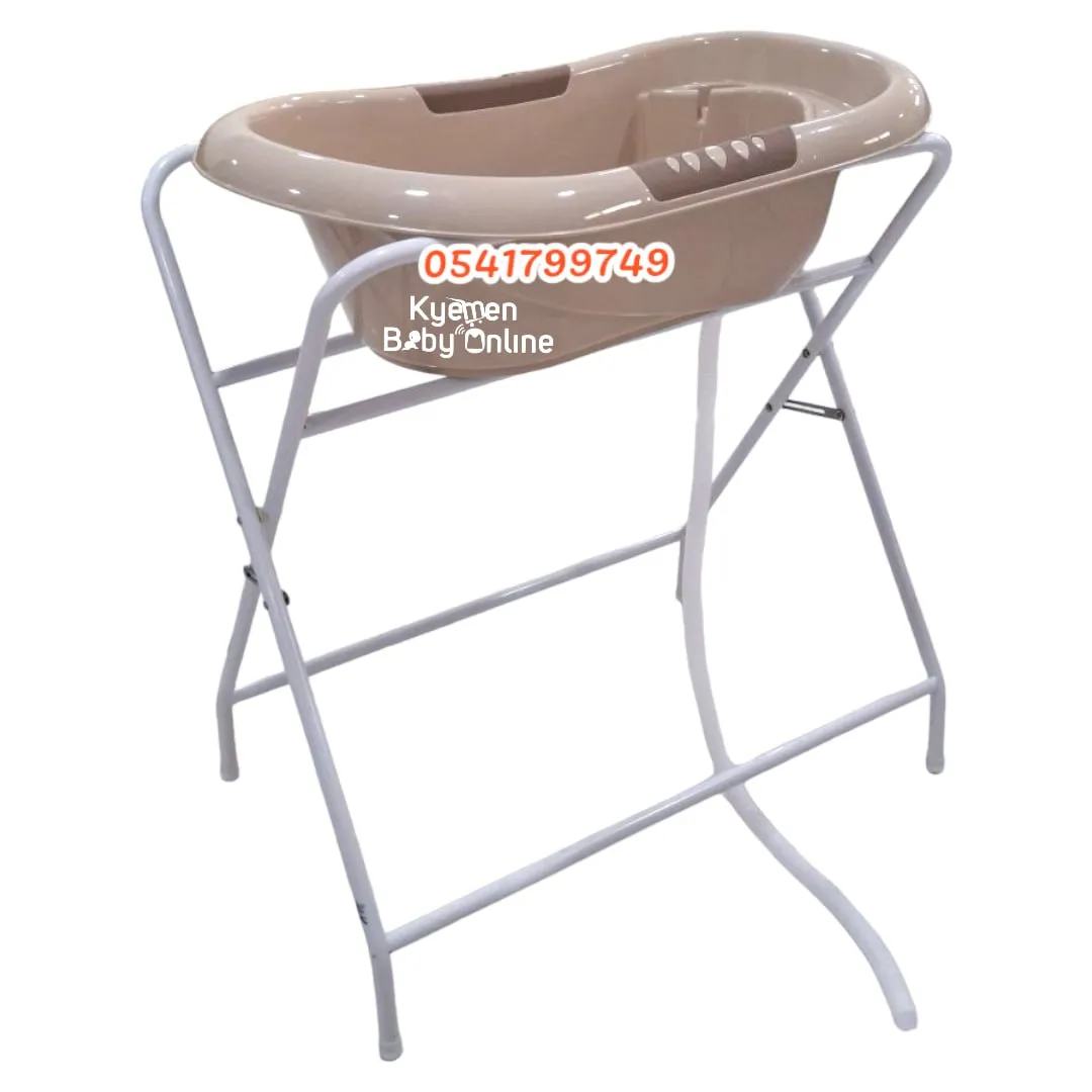 Baby Standing Bath Set With Metal Stand And Cushion Bather
