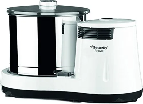 Butterfly EKN 1.5-Litre Water Kettle (Silver with Black) & Smart 150-Watt Table Top Wet Grinder with Coconut Scrapper Attachment (White) Combo