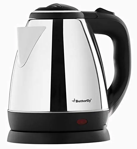 Butterfly EKN 1.5-Litre Water Kettle (Silver with Black) & Smart 150-Watt Table Top Wet Grinder with Coconut Scrapper Attachment (White) Combo