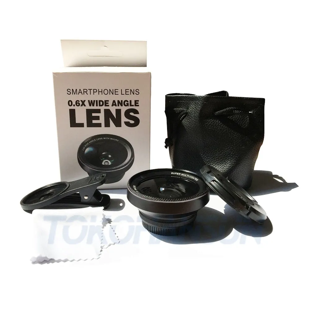 Cellphone HD 15X Macro Len  0.6X Wide Angle Lens for Iphone 14 Pro Smartphones Mobile Phone 37mm Macro Lens for Nails