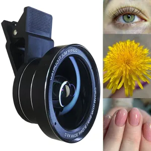 Cellphone HD 15X Macro Len  0.6X Wide Angle Lens for Iphone 14 Pro Smartphones Mobile Phone 37mm Macro Lens for Nails