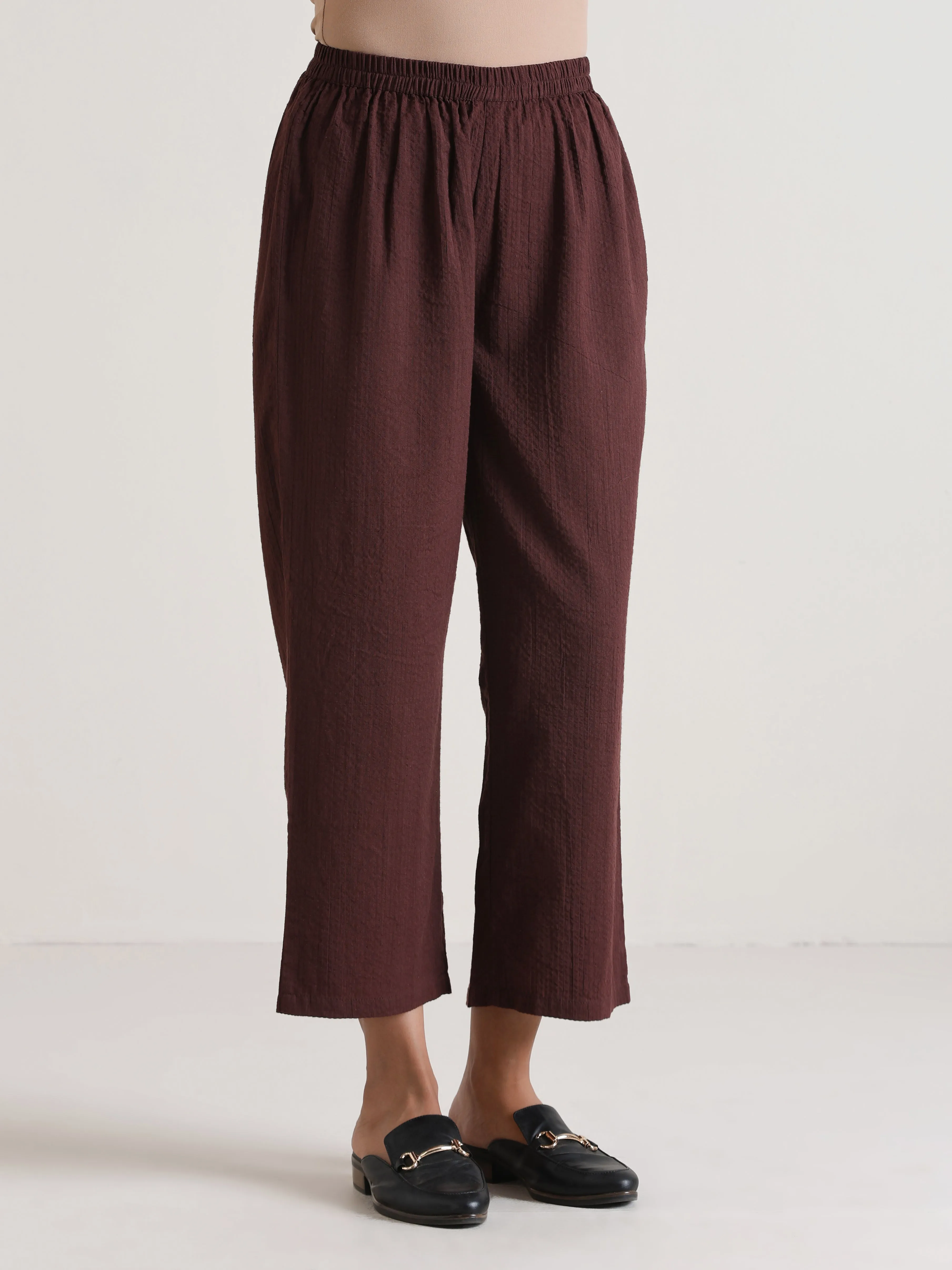 Cola Brown Sleeveless Flared  Kurta Pant Set