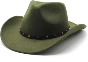 Cowboy Hat Western Cowboy Hat Felt Bowler Fedora Men Women Wide Brim Jazz Cap Four Seasons Cowgirl Cap Chapeau Cowb