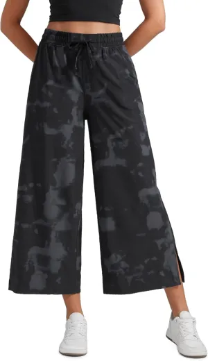 CRZ YOGA Lightweight Wide Leg Cropped Pants for Women 25" High Waisted Loose Casual Lounge Travel Work Sweatpants Summer