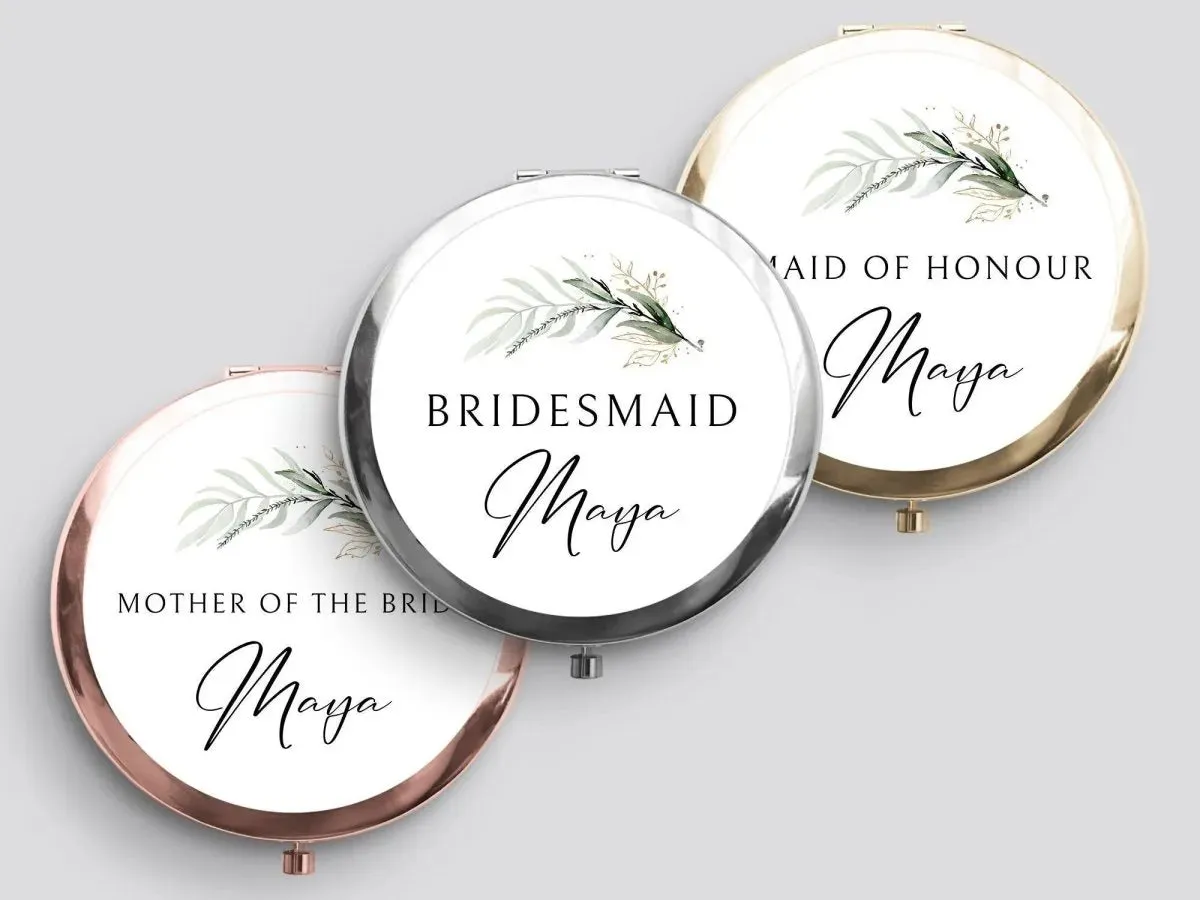 Customisable Bridesmaid Mirror - Hen Do Favour - Floral Motif