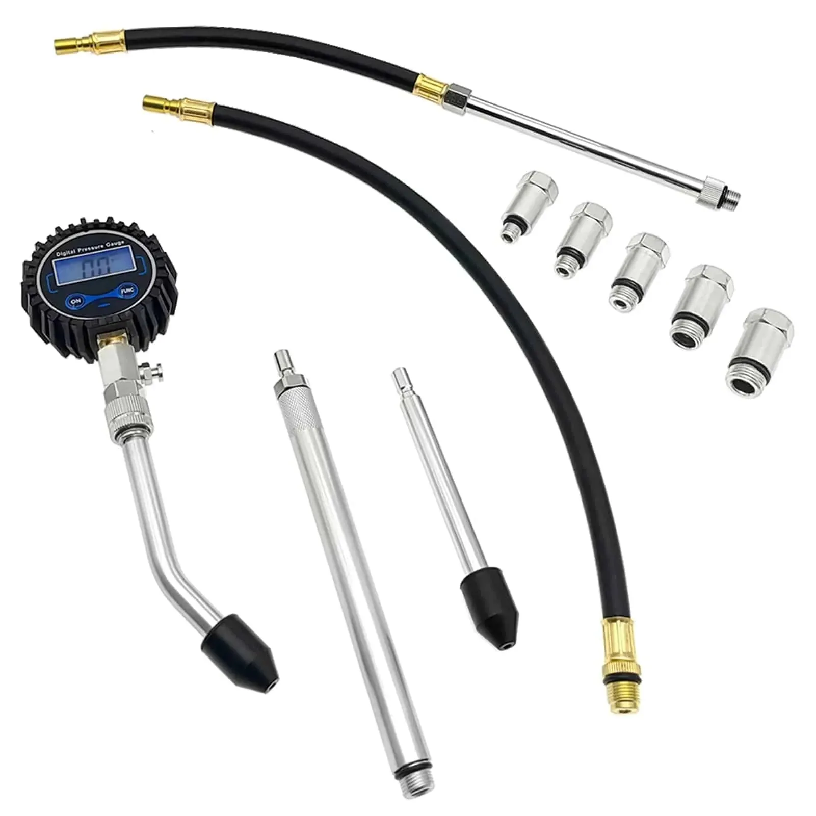 Cylinder Compression Tester 11pcs Engine Cylinder Pressure Detection Tester Cylinder Compression Tester Aluminum Alloy ABS