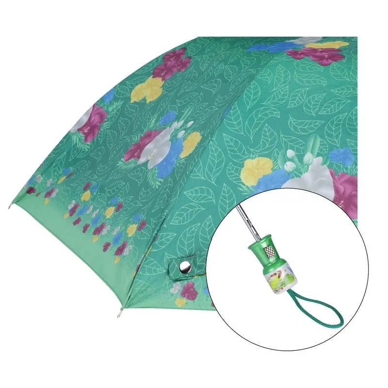 Folding Umbrella with Auto Open Waterproof Polyester | 2 Units | Floral Pattern | Marina Green