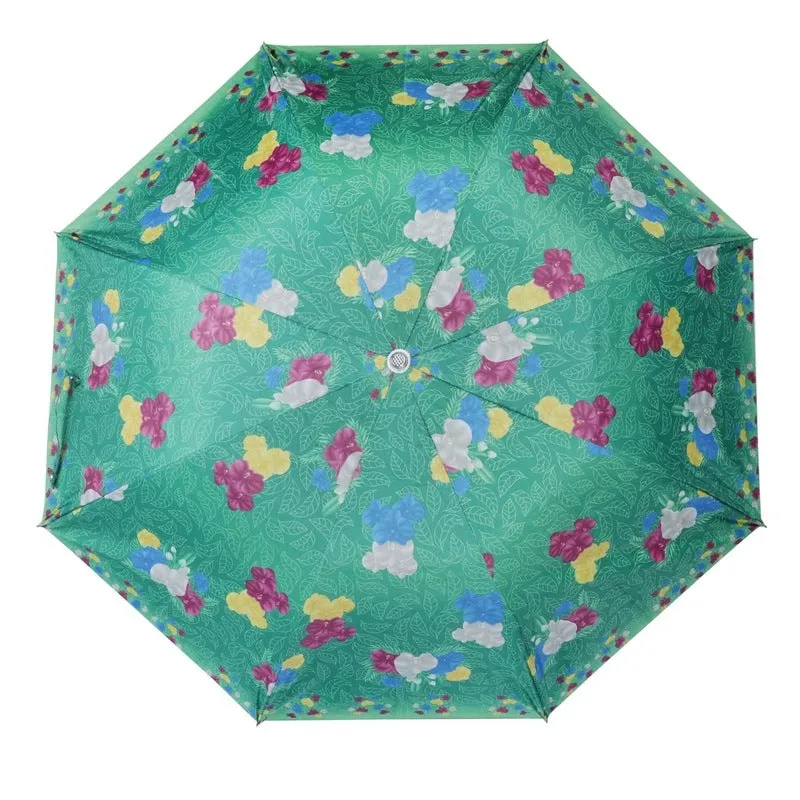 Folding Umbrella with Auto Open Waterproof Polyester | 2 Units | Floral Pattern | Marina Green