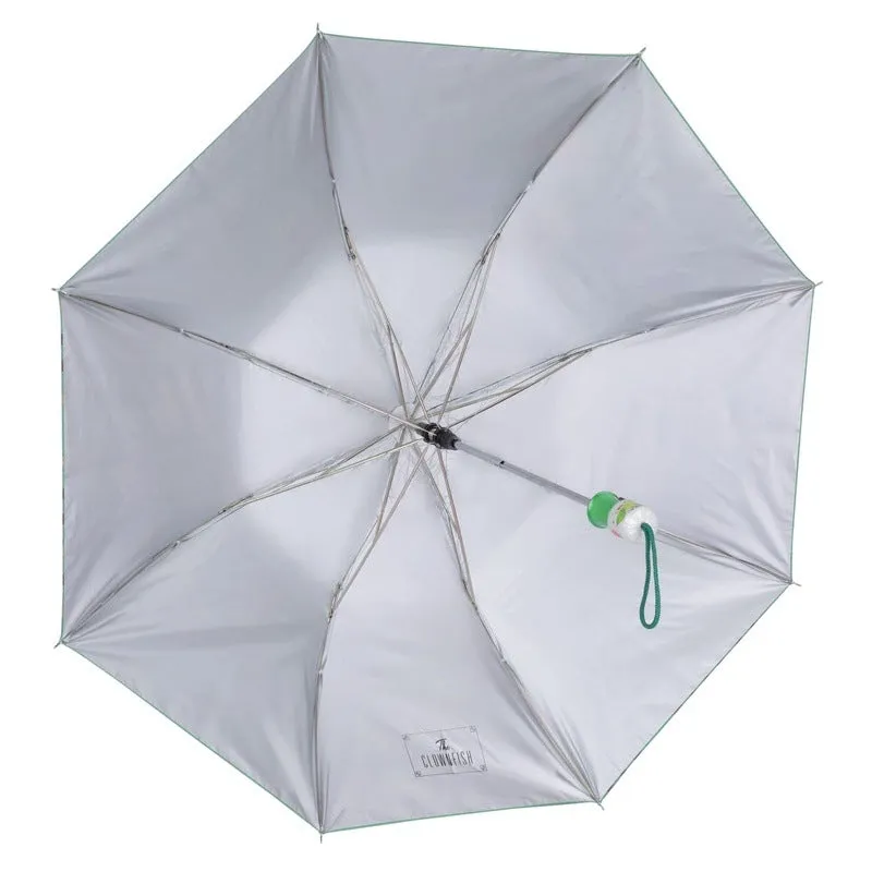 Folding Umbrella with Auto Open Waterproof Polyester | 2 Units | Floral Pattern | Marina Green