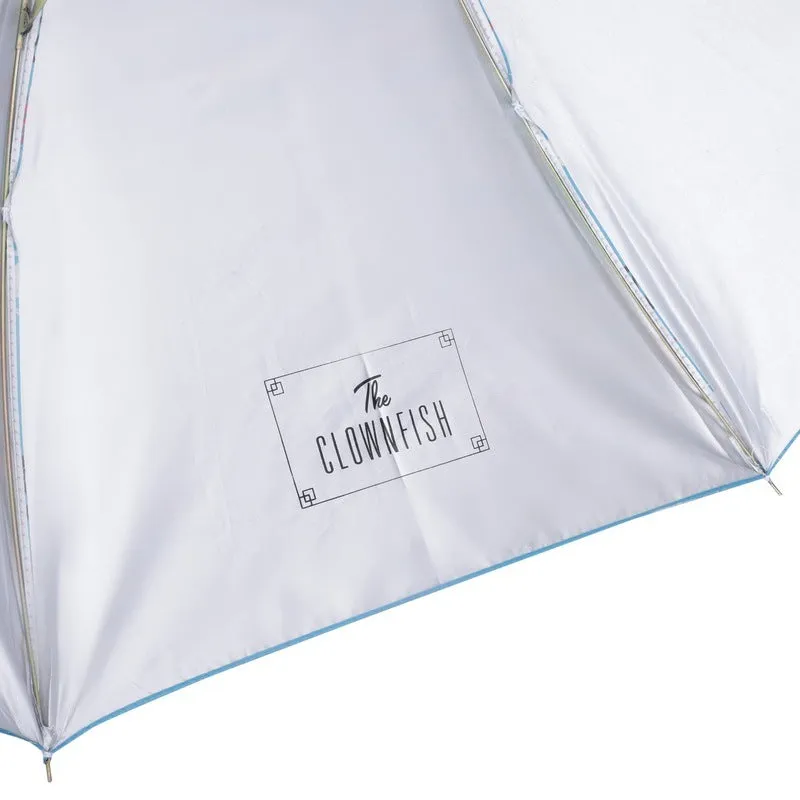 Folding Umbrella with Auto Open Waterproof Polyester | 2 Units | Floral Pattern | Marina Green