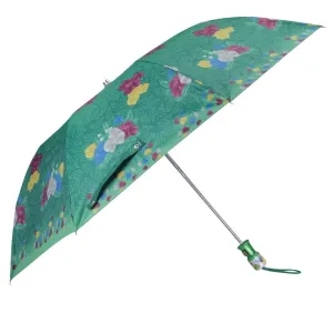 Folding Umbrella with Auto Open Waterproof Polyester | 2 Units | Floral Pattern | Marina Green