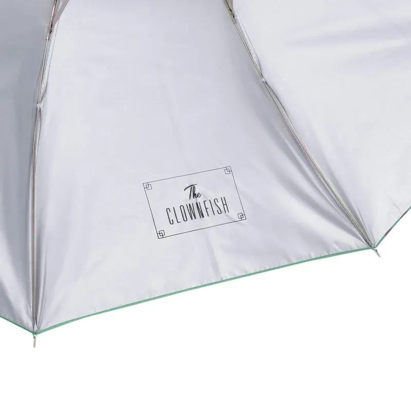 Folding Umbrella with Auto Open Waterproof Polyester | 2 Units | Floral Pattern | Marina Green