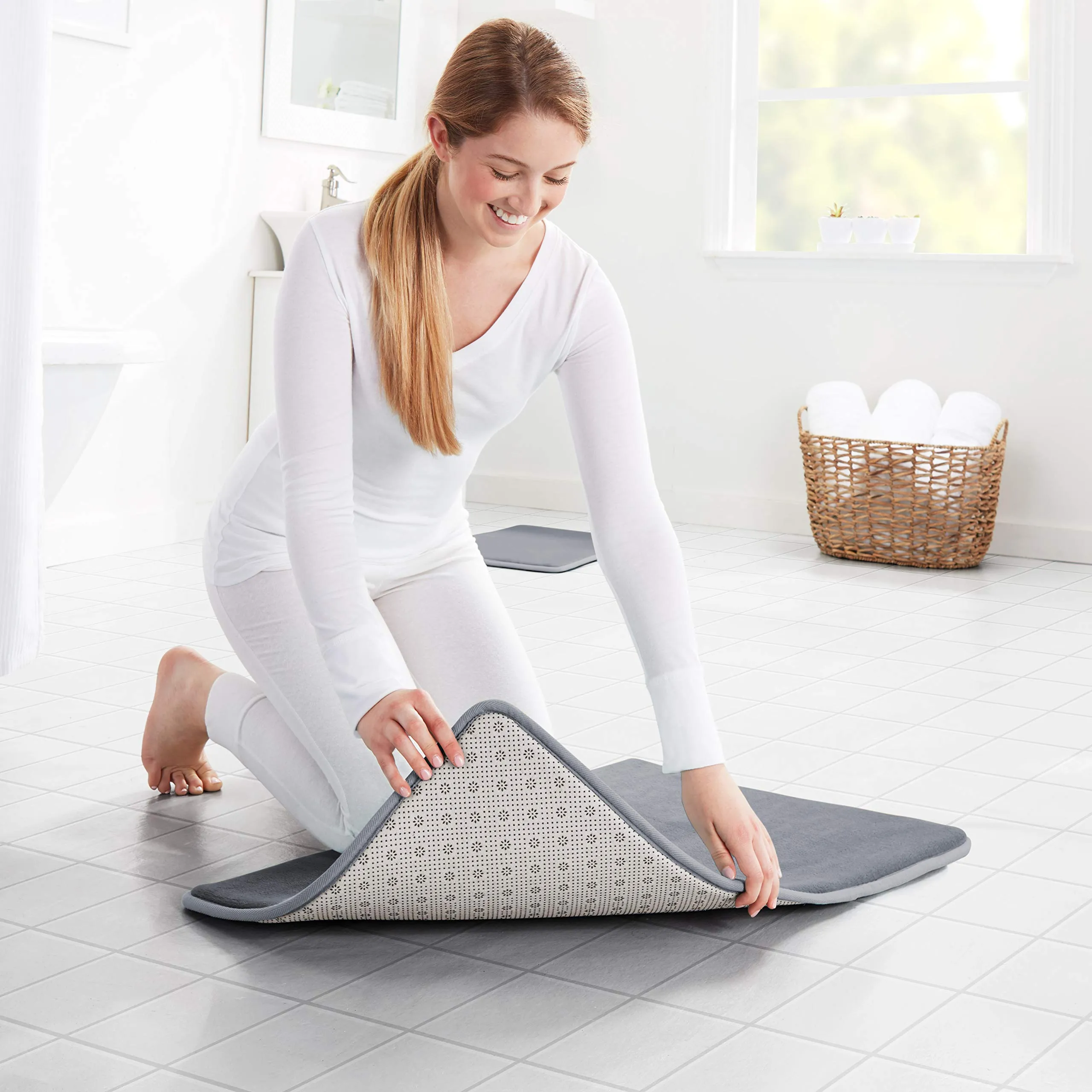 Genteele Memory Foam Bath Mat Waterproof Bathroom Rug