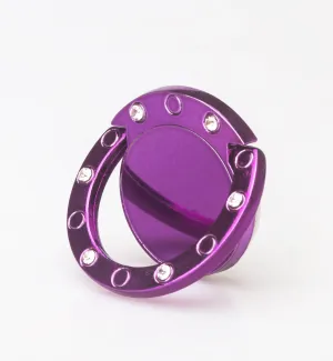 Glitter Cute Bling Diamond 360° Rotation Finger Ring Grip Stand for cell phone - Purple