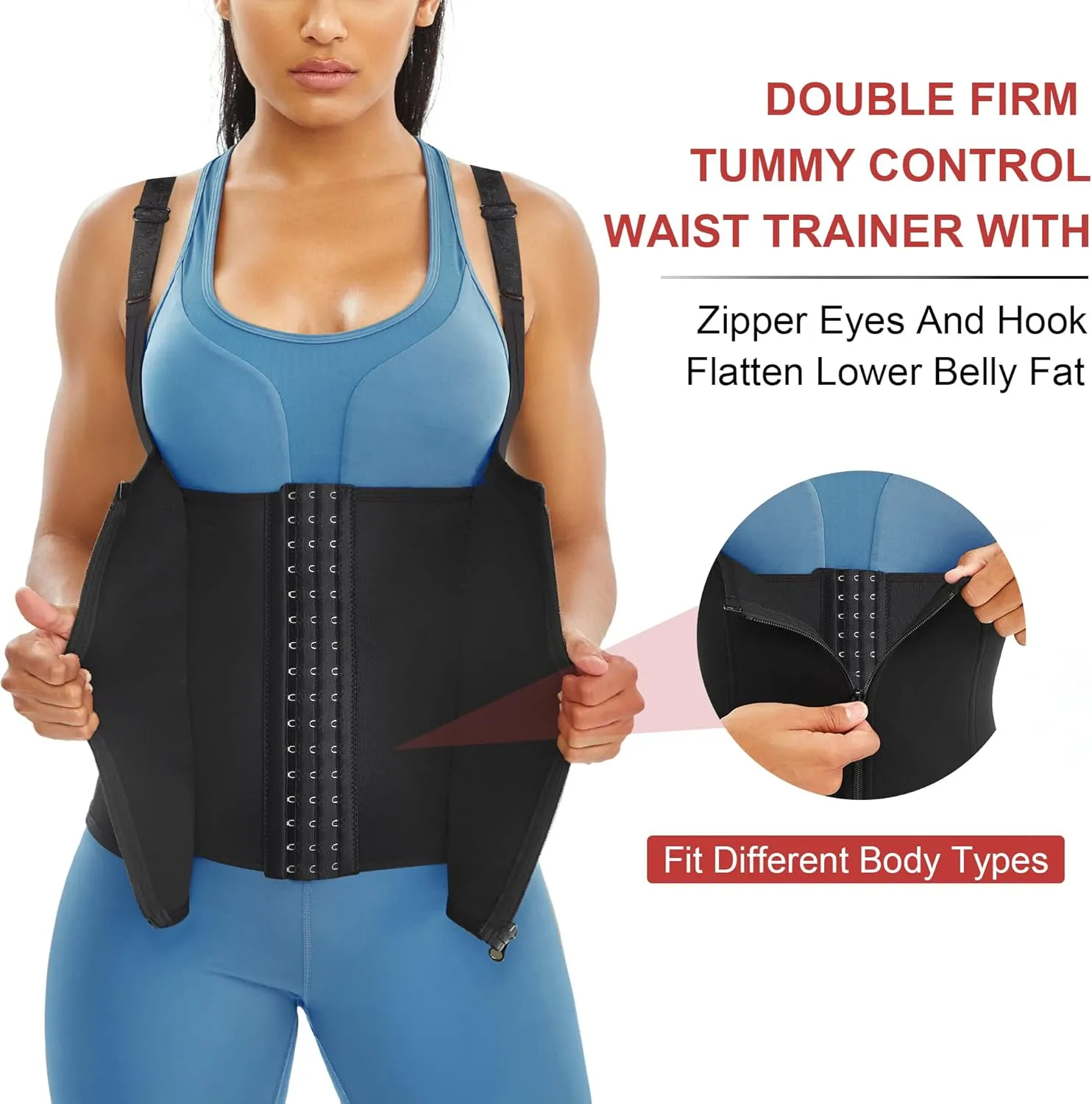 Gotoly Quick Weight Loss, Adjustable Straps Body Shaper Waist Cincher Tank Top