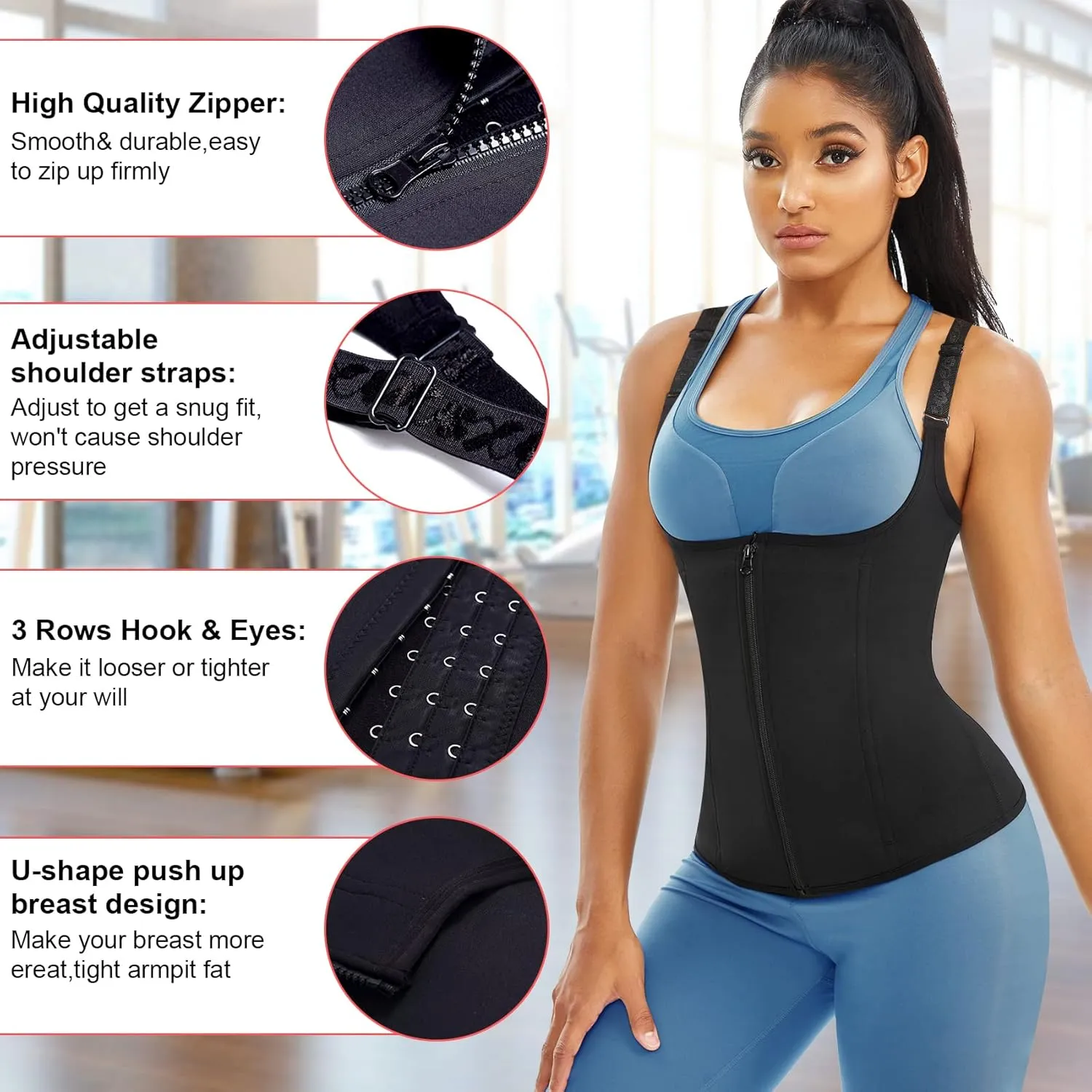 Gotoly Quick Weight Loss, Adjustable Straps Body Shaper Waist Cincher Tank Top