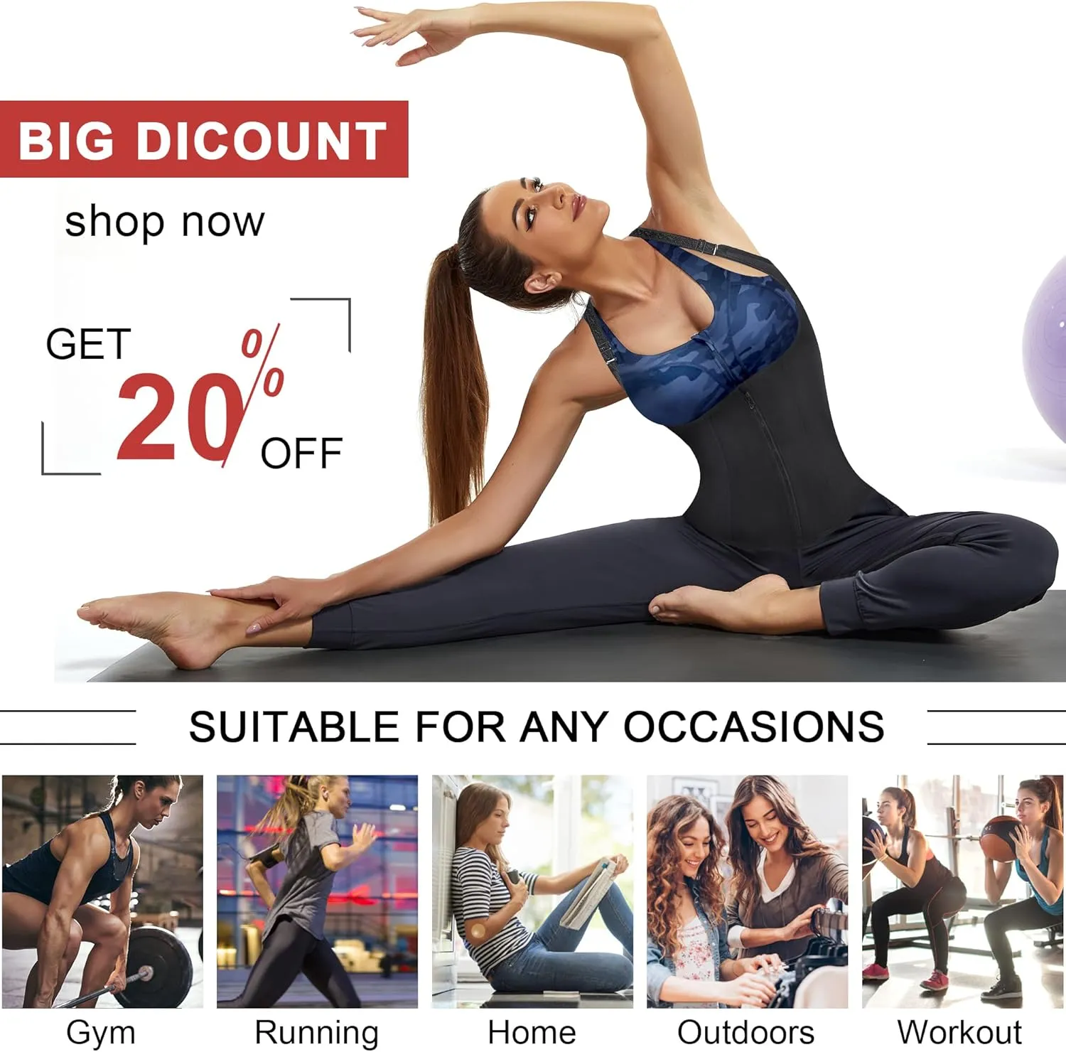 Gotoly Quick Weight Loss, Adjustable Straps Body Shaper Waist Cincher Tank Top