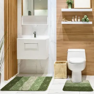 Halo Non-Slip Bath & Pedestal Mat Set Green