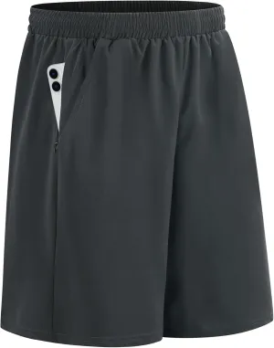 HQUEC Men's Athletic Shorts with Zipper Pockets 10" Lightweight Quick Dry Basketball Workout Shorts for Running Casual