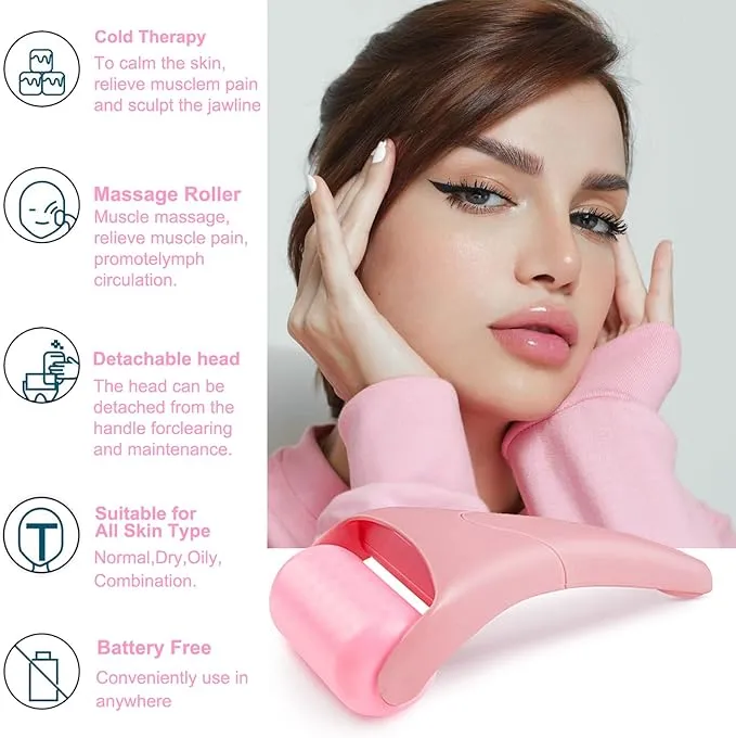 Ice Roller for Face Eyes, Massager Tool Reduce Puffiness, Wrinkles, Migraine, Pain Relief and Minor Injury (Big Ice Roller)