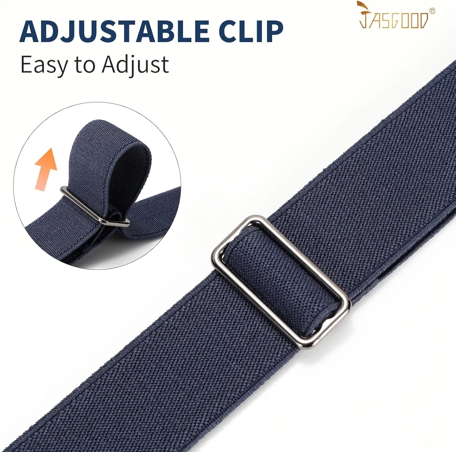 JASGOOD Women No Show Stretch Belt Elastic Web Strap Belt with Flat Buckle for Jeans Pants Dresses