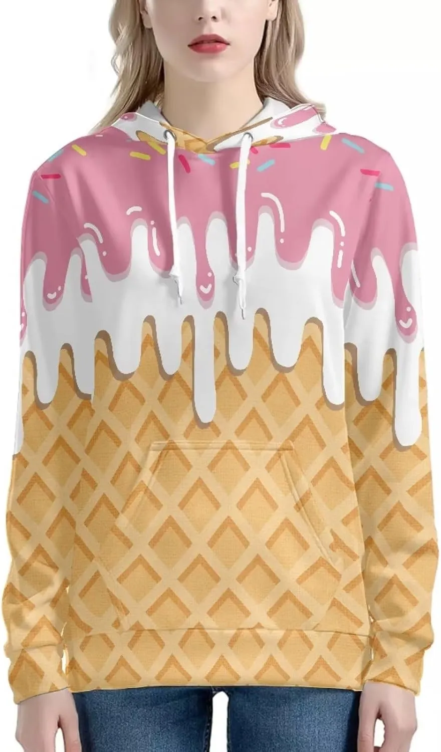 JEOCODY Women Casual Hoodie Long Sleeve Sweatshirt with Pocket