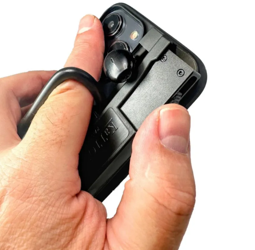 KaTTON phone case Compatible with iPhone 13 Pro Max, Multitool Phone Case holder for Removable Multi-Tool or USB, Air Tag Holder, Kickstand, Carabiner Finger Holder, Finger Loop & Air Pod holders