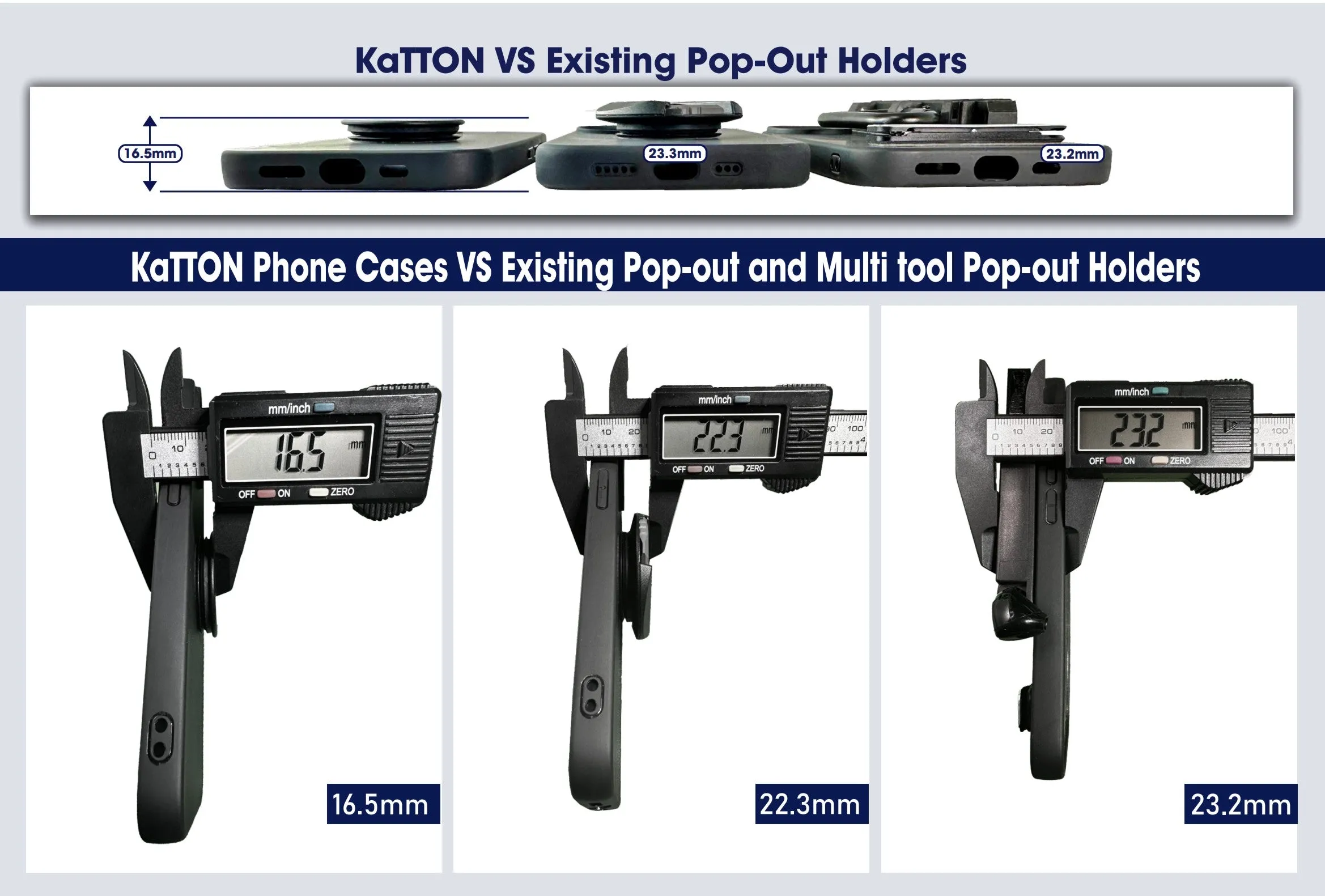 KaTTON phone case Compatible with iPhone 13 Pro Max, Multitool Phone Case holder for Removable Multi-Tool or USB, Air Tag Holder, Kickstand, Carabiner Finger Holder, Finger Loop & Air Pod holders
