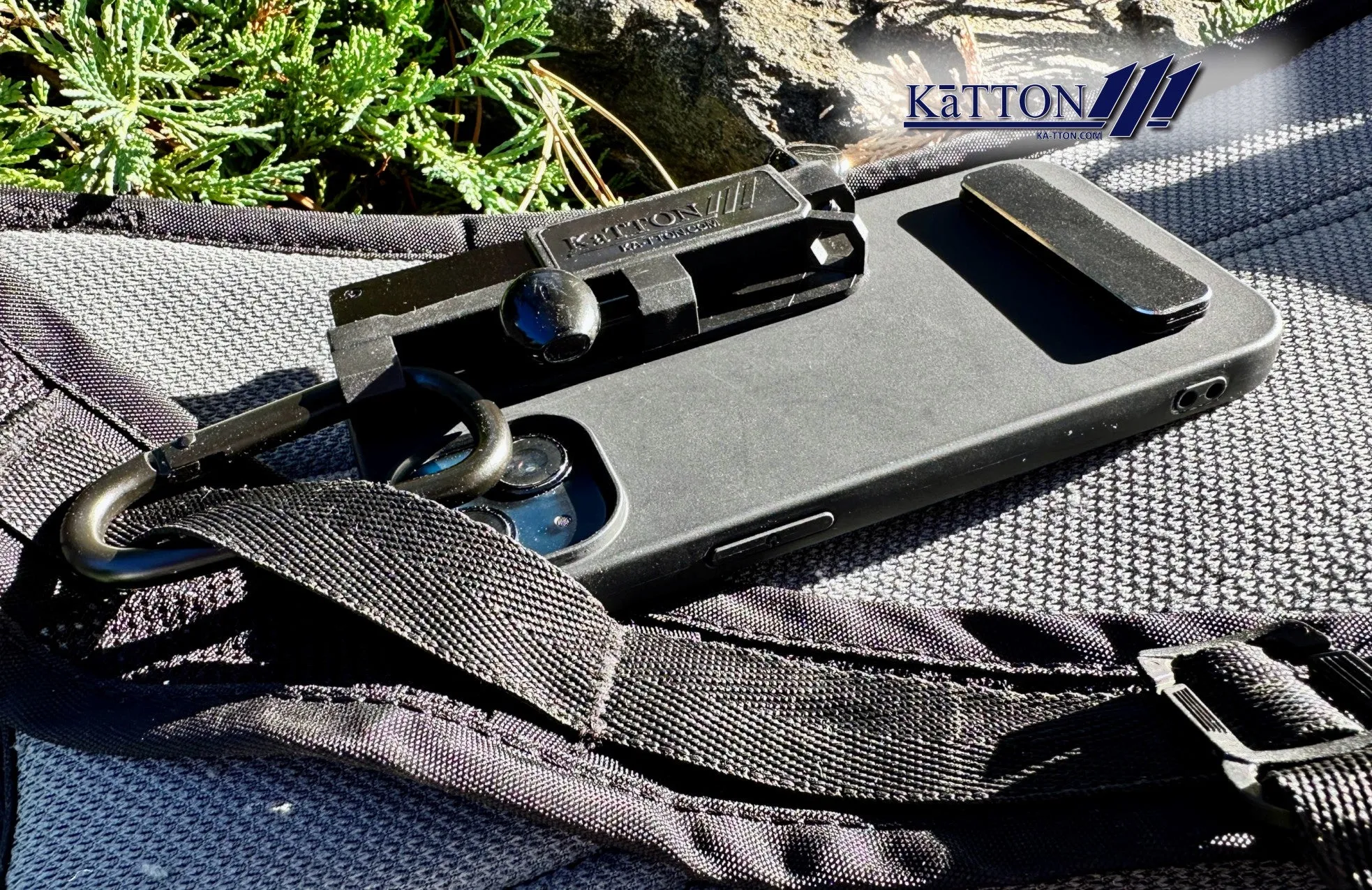 KaTTON Phone case Compatible with iPhone 13 Pro, Multitool Phone Case Holder for Removable Multi-Tool or USB Drive, Air Tag Holder, Kickstand, Carabiner Finger Holder, Finger Loop & Air Pod Holders