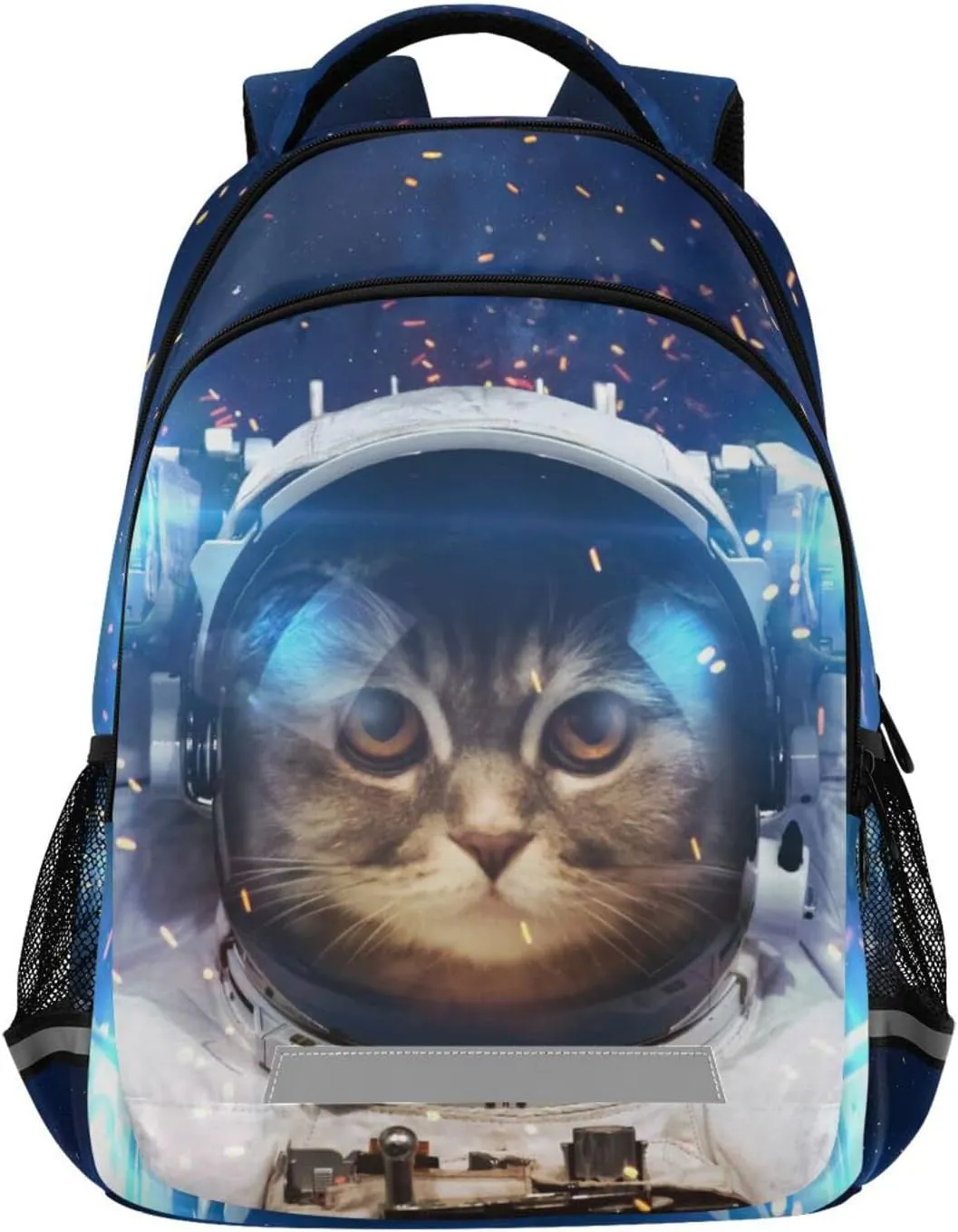 Kids Backpack Cat Astronaut Bookbag Elementary School Bag for Boys Girls Travel Rucksack