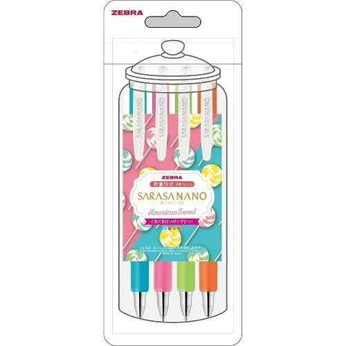 KOROKORO Zebra American Sweet Color Sarasa NANO 0.3mm Push Clip Gel Pen Set Micro Fine Gel Pen Retro Colors Gel Pen | JJH72-4C-KF