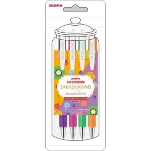 KOROKORO Zebra American Sweet Color Sarasa NANO 0.3mm Push Clip Gel Pen Set Micro Fine Gel Pen Retro Colors Gel Pen | JJH72-4C-KF