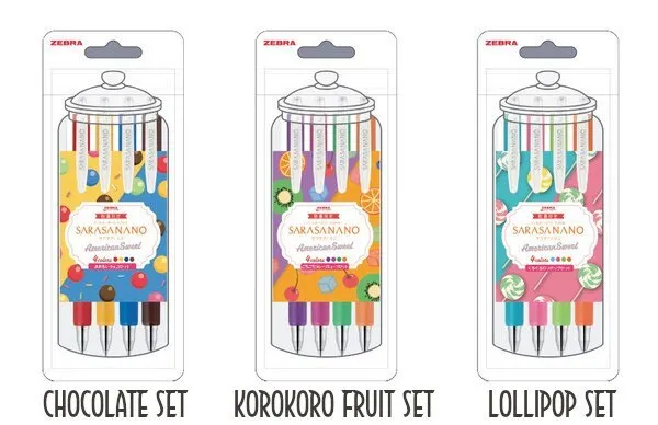KOROKORO Zebra American Sweet Color Sarasa NANO 0.3mm Push Clip Gel Pen Set Micro Fine Gel Pen Retro Colors Gel Pen | JJH72-4C-KF