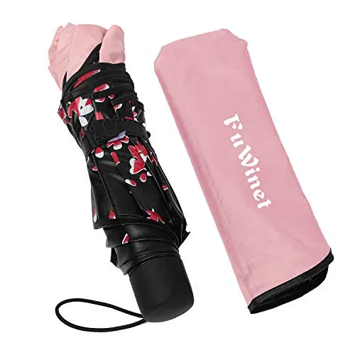 Large Folding Umbrella, Pink Sakura Cherry Blossom, Windproof, Rain or Sun