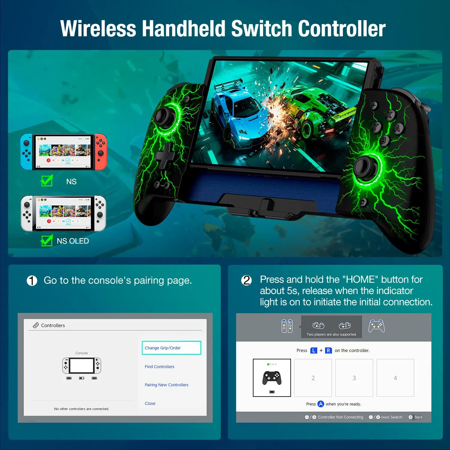 LIFUFUTEE Switch Controllers, Wireless Switch Pro Controller Replacement for Nintendo Switch Controller/OLED, Hall Effect One-Piece Joypad Controller with Programmable/Dual Vibration/Turbo/Wakeup