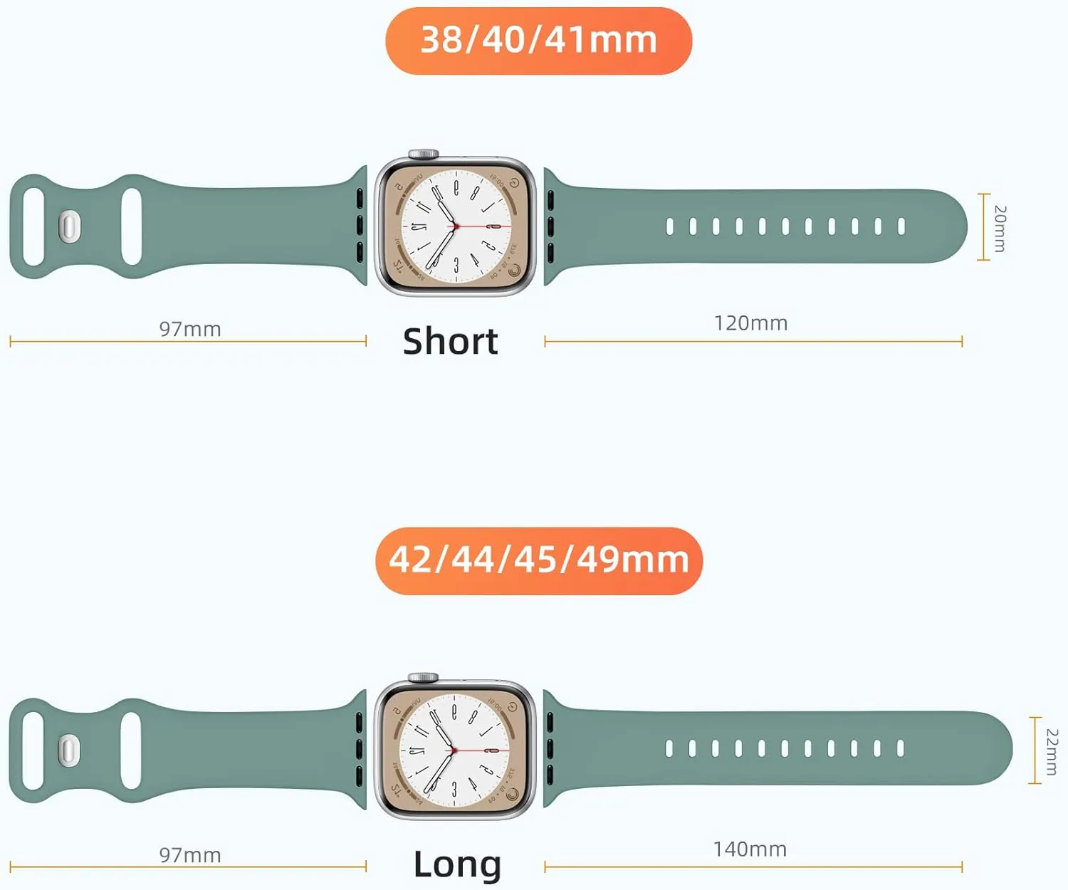 Maledan 6 Pack Bands Compatible for Apple Watch Band 38mm 40mm 41mm 42mm 44mm 45mm 46mm 49mm Women Men, Soft Silicone Sport Replacement Band for iWatch Apple Watch Series 10 9 8 7 6 5 4 3 SE Ultra