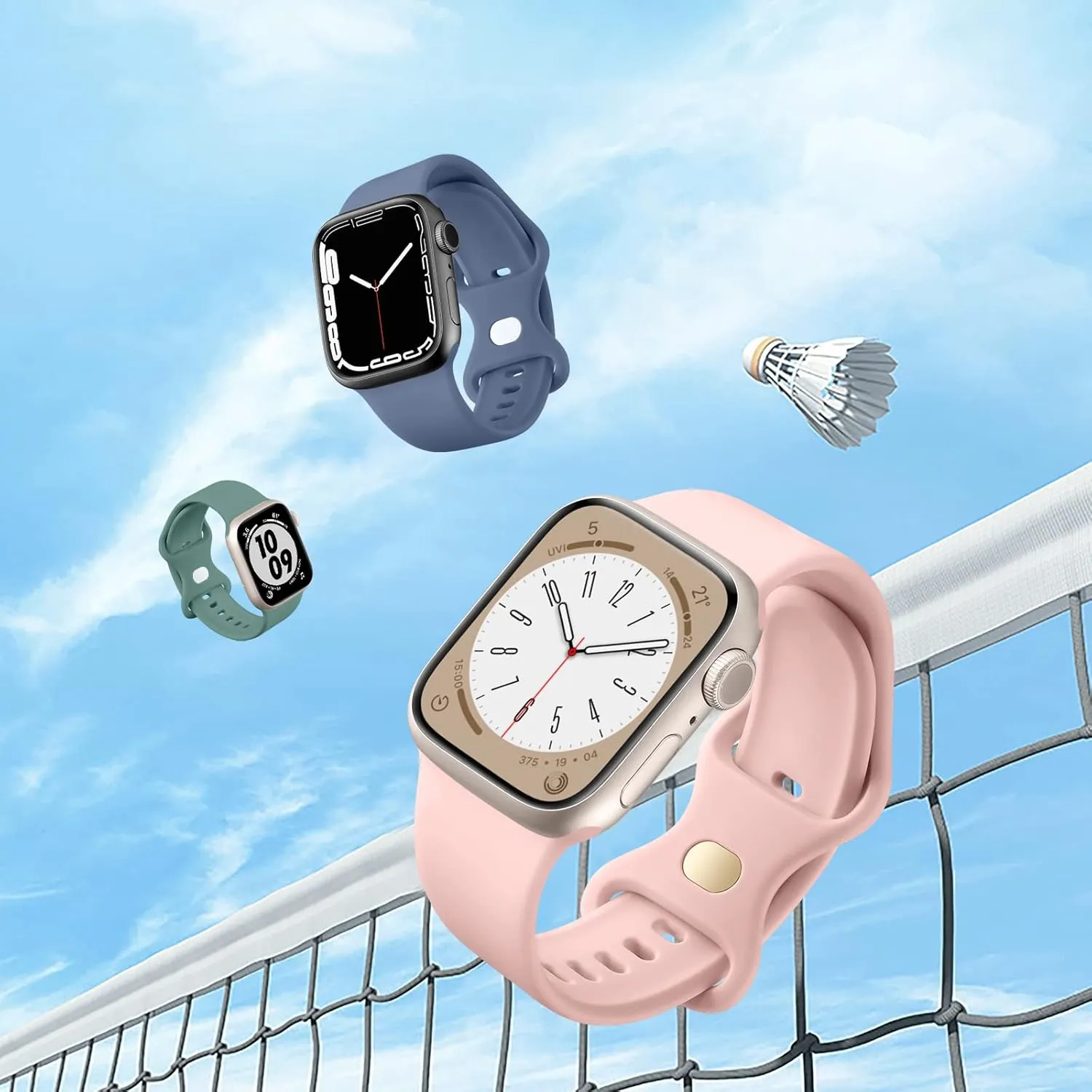 Maledan 6 Pack Bands Compatible for Apple Watch Band 38mm 40mm 41mm 42mm 44mm 45mm 46mm 49mm Women Men, Soft Silicone Sport Replacement Band for iWatch Apple Watch Series 10 9 8 7 6 5 4 3 SE Ultra