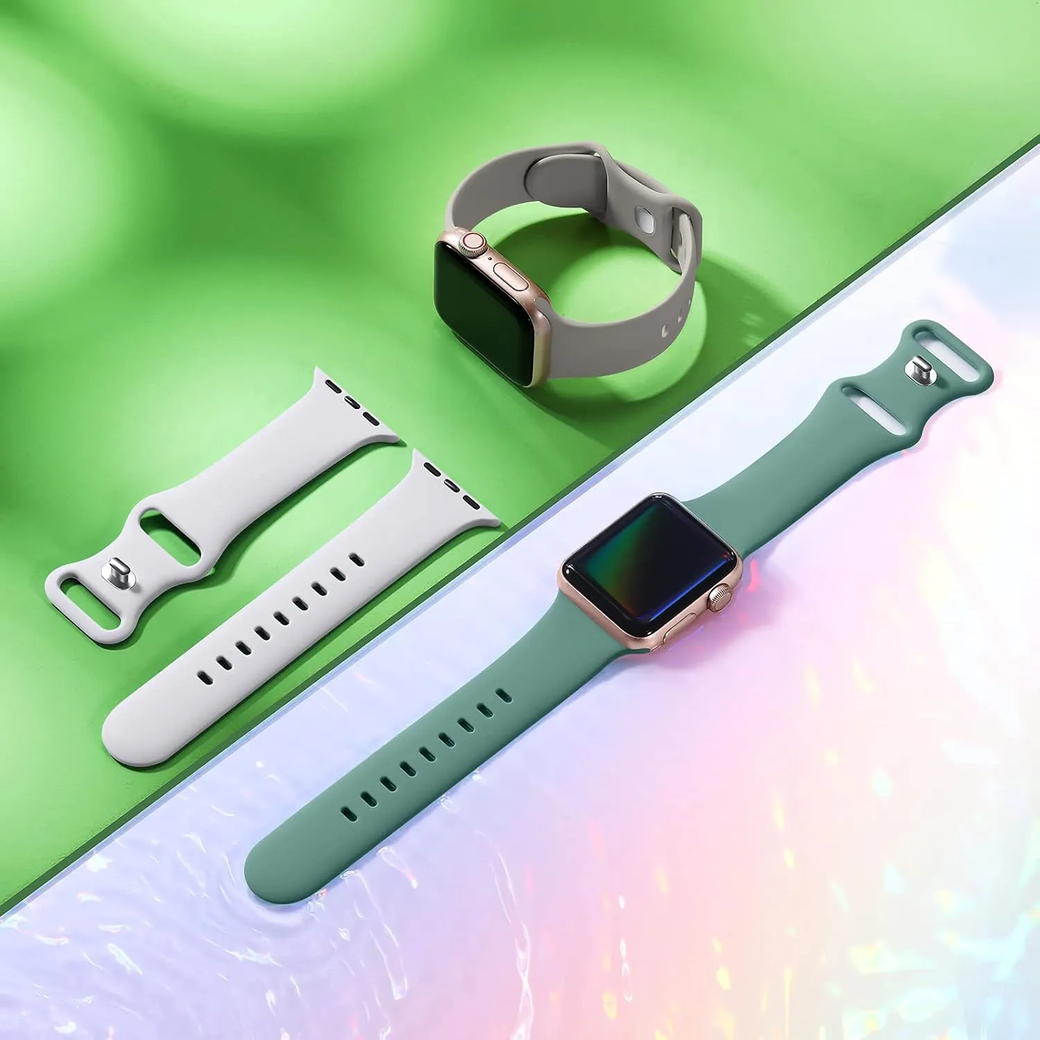 Maledan 6 Pack Bands Compatible for Apple Watch Band 38mm 40mm 41mm 42mm 44mm 45mm 46mm 49mm Women Men, Soft Silicone Sport Replacement Band for iWatch Apple Watch Series 10 9 8 7 6 5 4 3 SE Ultra