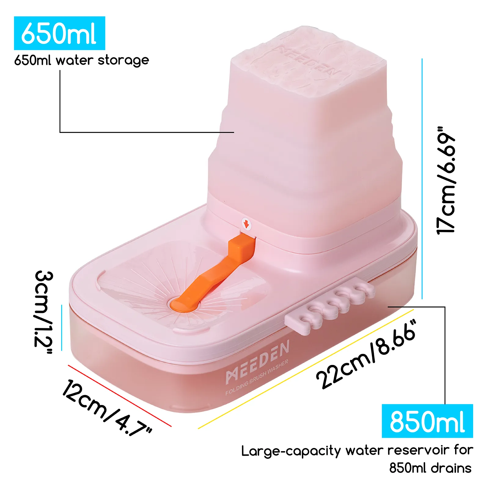 MEEDEN Foldable Paint Brush Cleaner-Pink