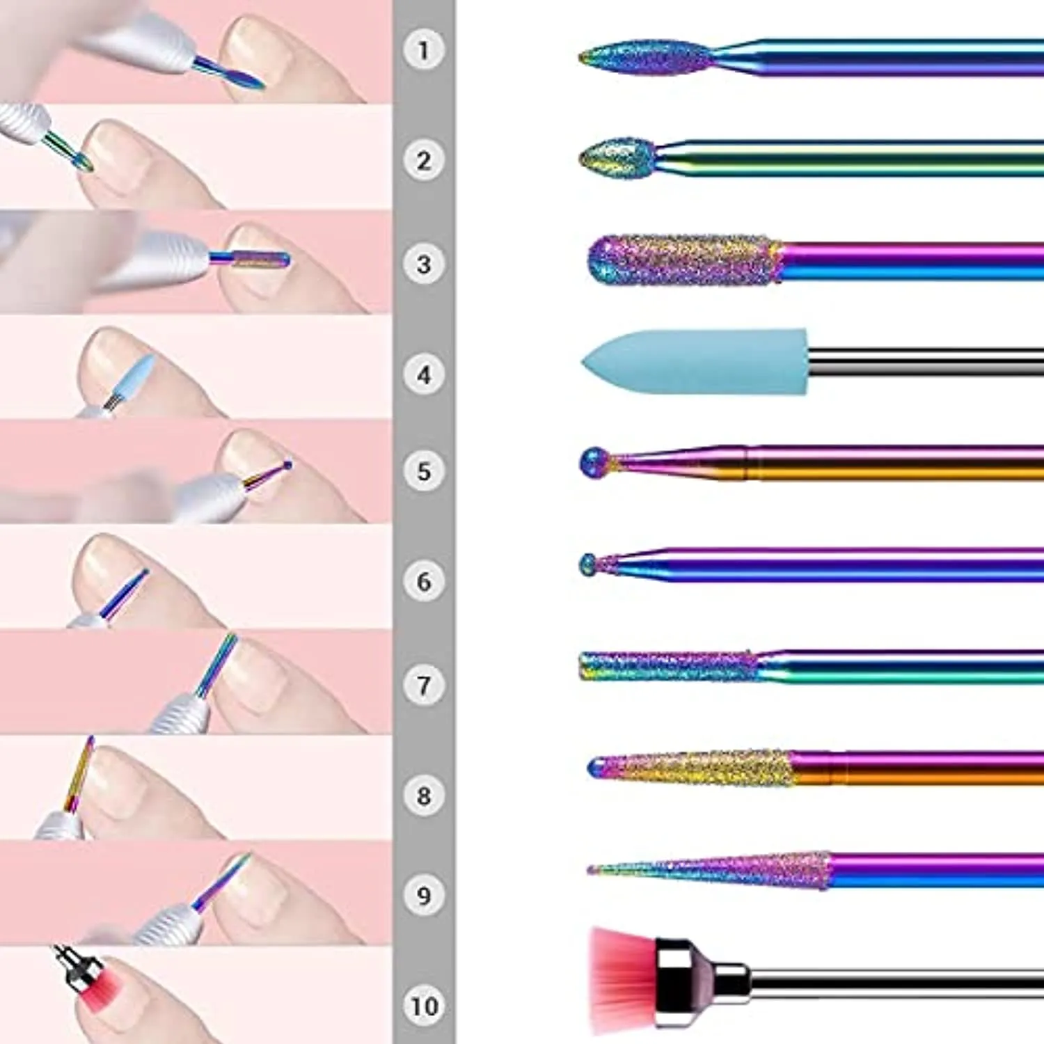 MelodySusie Portable Electric Nail Drill, Compact Efile Electrical Professional Nail File Kit for Acrylic, Gel Nails, Manicure Pedicure Polishing Shape Tools Design for Home Salon Use
