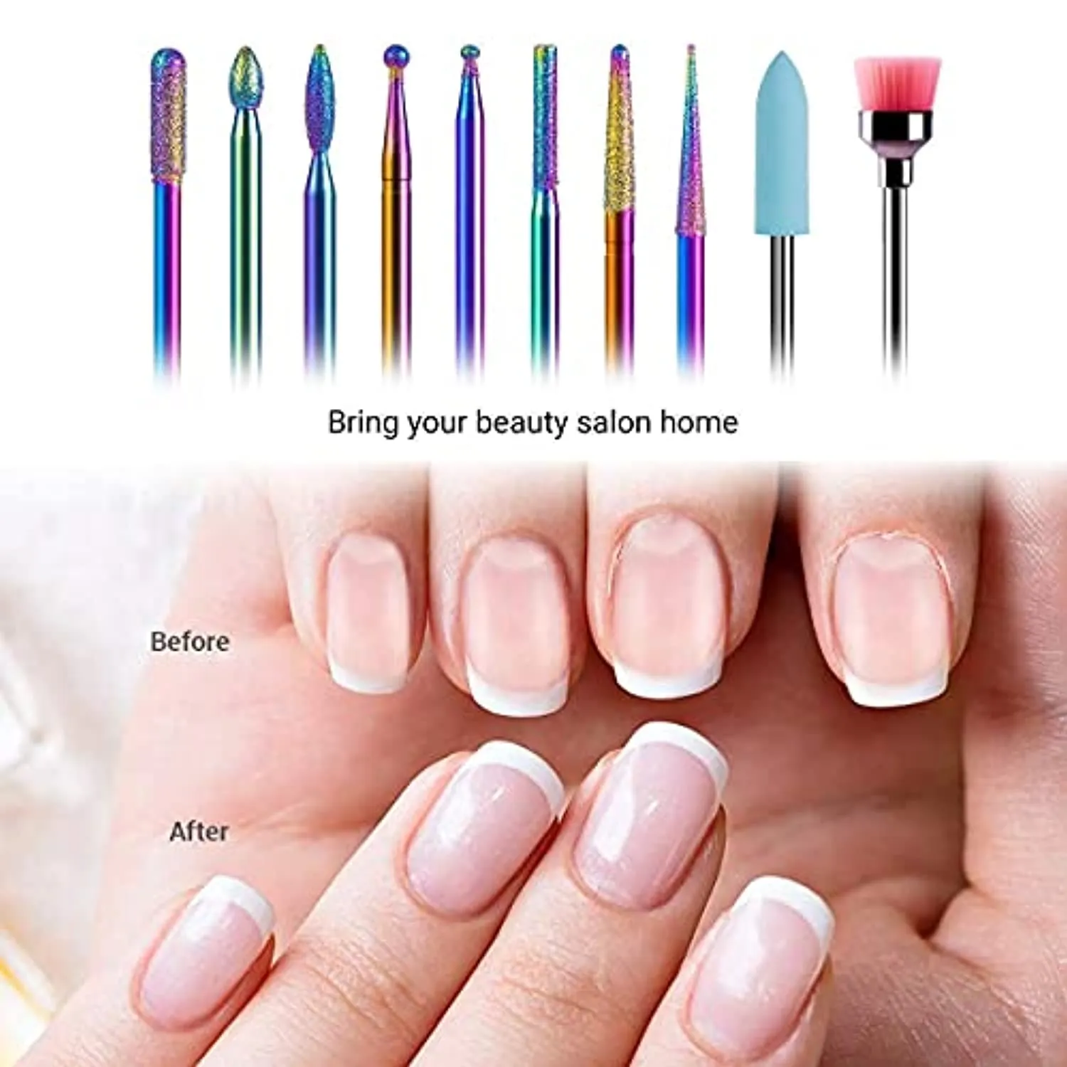MelodySusie Portable Electric Nail Drill, Compact Efile Electrical Professional Nail File Kit for Acrylic, Gel Nails, Manicure Pedicure Polishing Shape Tools Design for Home Salon Use