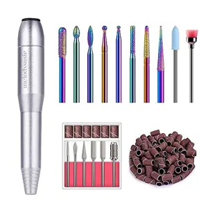 MelodySusie Portable Electric Nail Drill, Compact Efile Electrical Professional Nail File Kit for Acrylic, Gel Nails, Manicure Pedicure Polishing Shape Tools Design for Home Salon Use