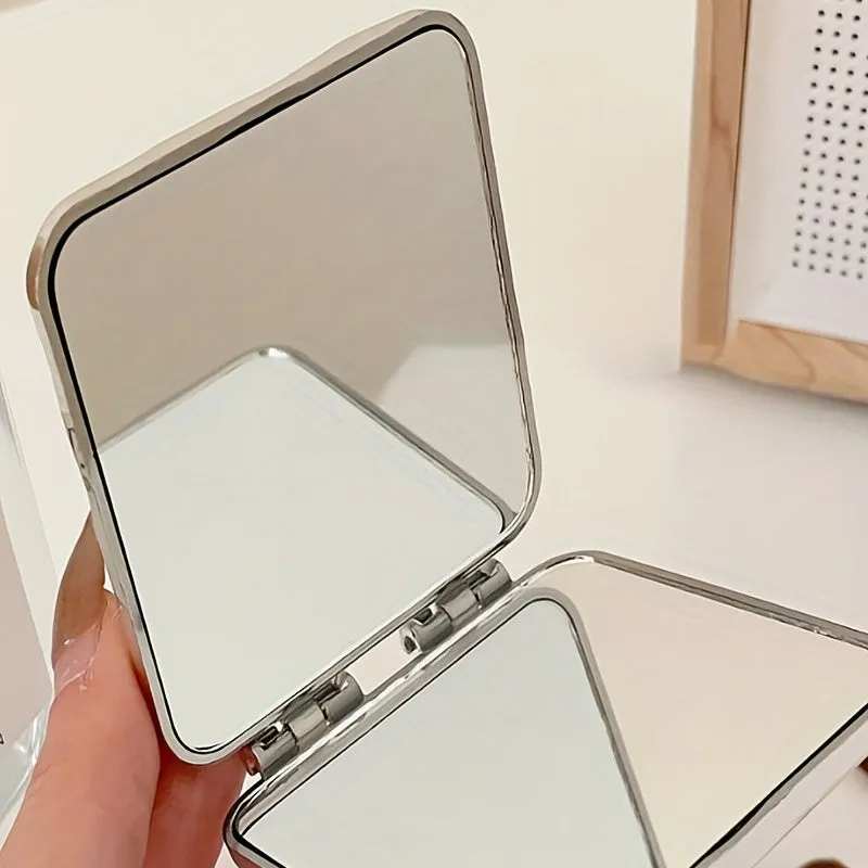Mirror with Ripple Pattern Compact Foldable Portable Beauty Essential